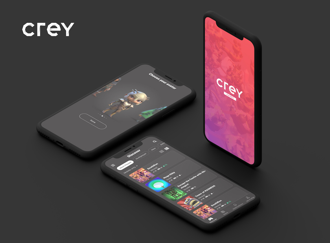 Crey Games Mobile App - DigitalSkin Design