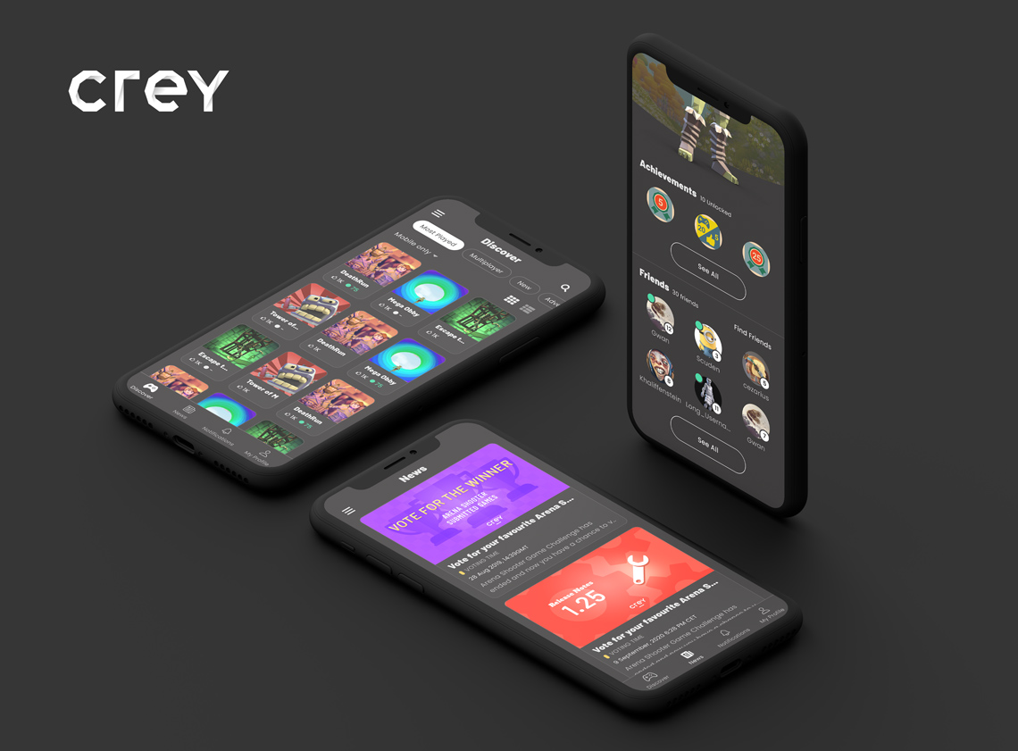 Crey Games Mobile App - DigitalSkin Design