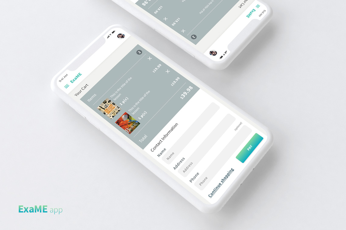 ExaMe exam preparation app - DigitalSkin Design