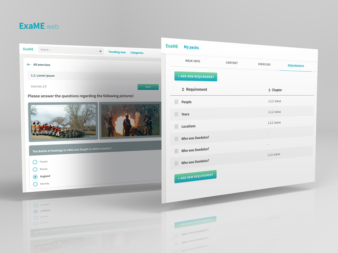 ExaMe exam preparation app - DigitalSkin Design