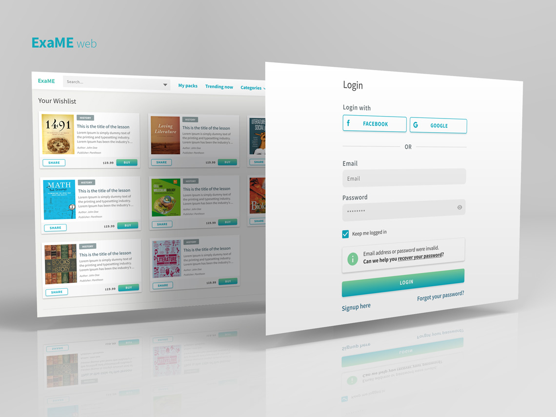ExaMe exam preparation app - DigitalSkin Design